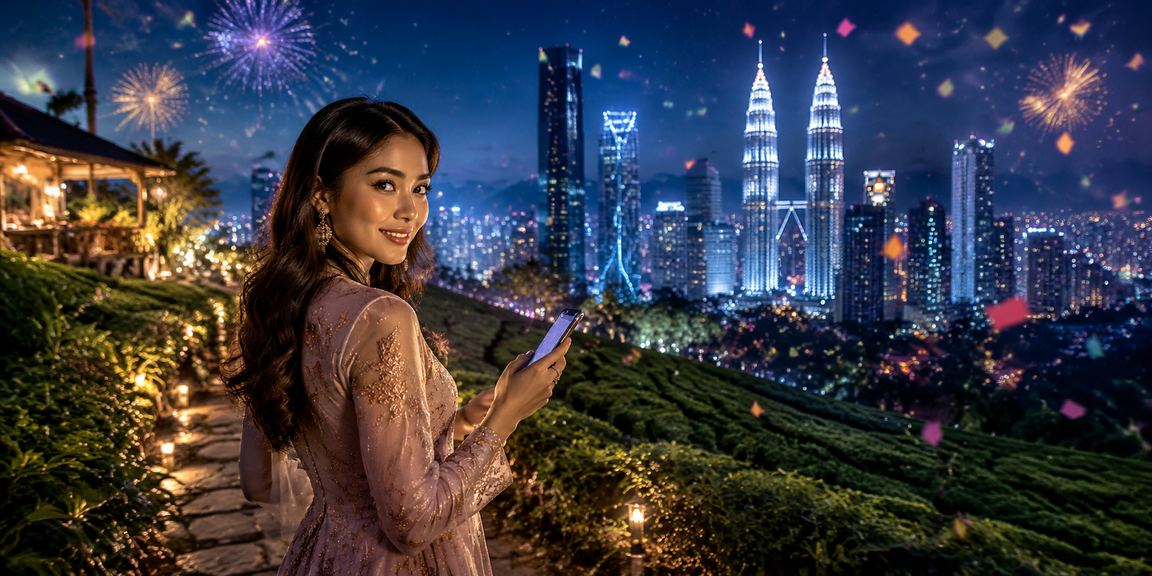 Pemain menggunakan telefon untuk bermain kasino mudah alih 9800 di Kuala Lumpur